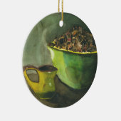 蒸し朝のコーヒーボウルのコーヒー豆カップ セラミックオーナメント (右)