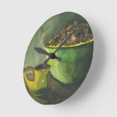 蒸し朝のコーヒーボウルのコーヒー豆カップ ラウンド壁時計 (傾斜)