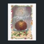 蒸し梅プリンVintageクリスマス シーズンポストカード<br><div class="desc">プラムプリンの型枠からは「メリークリスマス」という言葉が吹き飛ばされ、その上にはサンタクロースの写真が立ち並んでいる。1908縁ど年のヴィンテージはがき内にドラム、人形、ろうそく、コーン、スター、ボール、剣、ストッキング、ホーン、おもちゃ兵士、クリスマスクラッカーで構成されている。</div>