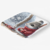 蒸し熱いココアを持つクリスマスマウス ペーパープレート (傾斜あり)