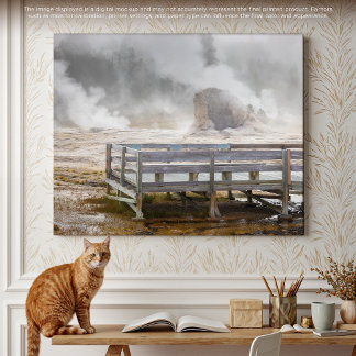 蒸し美しい:イエローストーン間欠泉の噴火 キャンバスプリント