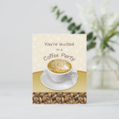 蒸すカプチーノコーヒーカップパーティの招待状 招待状 (スタンド正面)