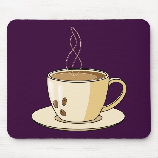 蒸気が付いているコーヒーカップ マウスパッド (正面)