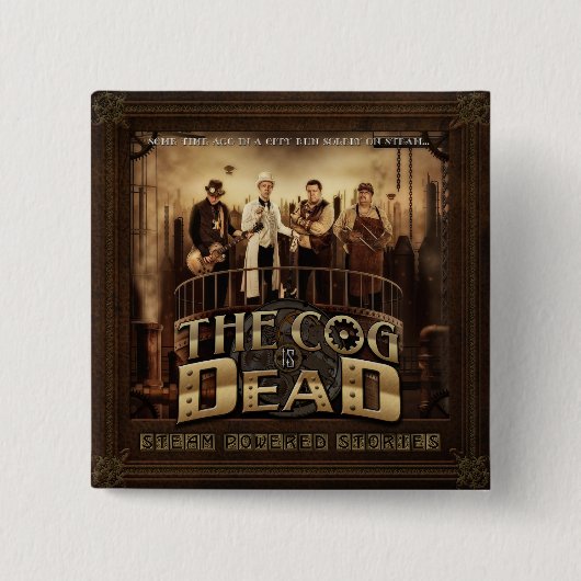 蒸気によって動力を与えられる物語ボタン 缶バッジ (正面)