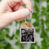 蒸気のパンクのギアおよびゲージ キーホルダー (手)