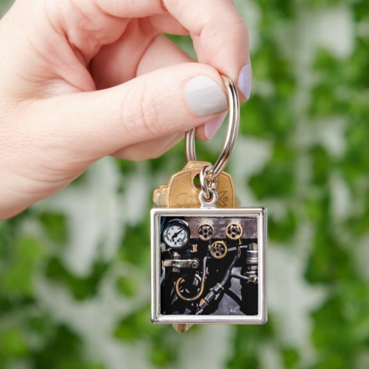 蒸気のパンクのギアおよびゲージ キーホルダー (手)