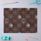 蒸気のパンクのギアのモダンなレトロの抽象芸術パターン 薄葉紙 (クラフト)