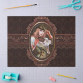 蒸気のパンクのギアのモダンなレトロの抽象芸術パターン 薄葉紙 (クラフト)