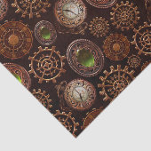 蒸気のパンクのギアのモダンなレトロの抽象芸術パターン 薄葉紙 (詳細)