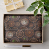 蒸気のパンクのギアのモダンなレトロの抽象芸術パターン 薄葉紙 (ギフト)