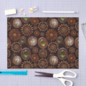 蒸気のパンクのギアのモダンなレトロの抽象芸術パターン 薄葉紙 (クラフト)