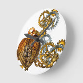 蒸気のパンクのハート ラウンド壁時計 (傾斜)