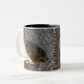 蒸気のパンクの宇宙-コーヒー・マグ ツートーンマグカップ (正面左)