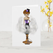 蒸気のパンクのJeanieの挨拶状 カード (黄色い花)