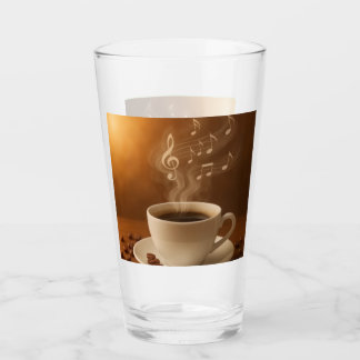 "蒸気のメロディー: 音符の形をしたコーヒーカップアートマグ" タンブラーグラス