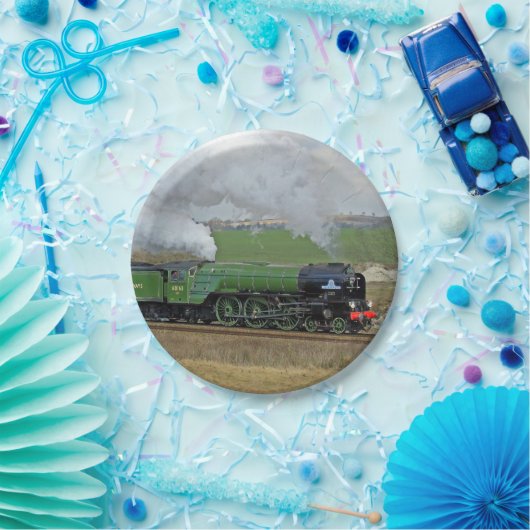 蒸気の列車のプレート ペーパープレート (パーティー)