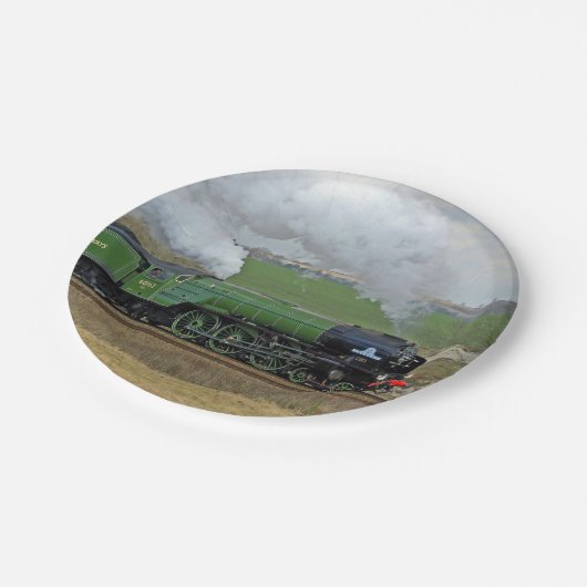 蒸気の列車のプレート ペーパープレート (アングル)