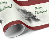 蒸気の列車のメリークリスマスの包装紙 ラッピングペーパー (ロールコーナー)