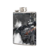 蒸気の列車のロコモーティブの交通機関夜 フラスク (左)