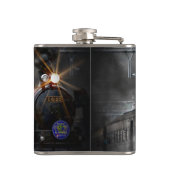 蒸気の列車のロコモーティブの交通機関夜 フラスク (裏面)