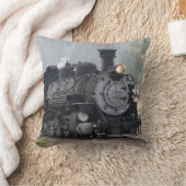 蒸気の列車の枕 クッション (ブランケット)