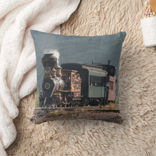 蒸気の列車の枕 クッション (ブランケット)