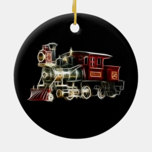 蒸気の列車の機関車 セラミックオーナメント (裏面)