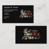 蒸気の列車の機関車 名刺 (正面/裏面)