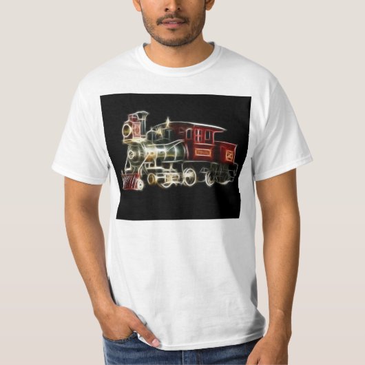 蒸気の列車の機関車 Tシャツ (正面)