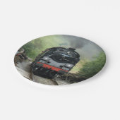 蒸気の列車の紙皿 ペーパープレート (アングル)
