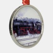 蒸気の列車の鉄道機関車の場所エンジン メタルオーナメント (右)