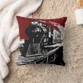 蒸気の列車のred_blackのヴィンテージのクッション色の変更 クッション (ブランケット)