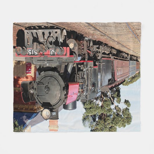 蒸気の列車エンジン機関車、オーストラリア フリースブランケット (正面(横))