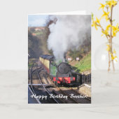 蒸気の列車 カード (黄色い花)