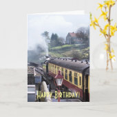 蒸気の列車 カード (黄色い花)