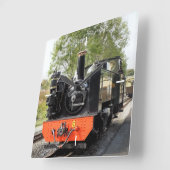 蒸気の列車 スクエア壁時計 (傾斜)