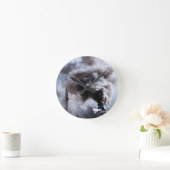 蒸気の列車 ラウンド壁時計 (ホーム)