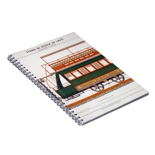 蒸気の市街電車のために設計して下さい、「インダス川からの126をめっきして下さい ノートブック (右側)