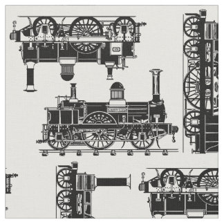 蒸気はクラシックなヴィンテージのビクトリア時代の人機関車を訓練します ファブリック