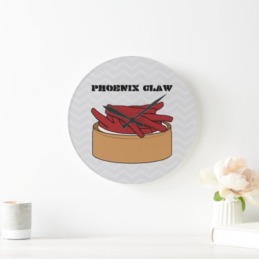 蒸気を発する鶏の足の点心の中国人のフェニックスの爪 ラージ壁時計 (ホーム)