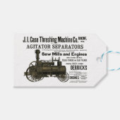 蒸気エンジンファームトラクタ牽引農業アンティーク ギフトタグ (正面(横))