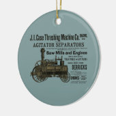 蒸気エンジンファームトラクタ牽引農業アンティーク セラミックオーナメント (左)