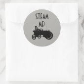 蒸気エンジンファームトラクタ牽引農業アンティーク ラウンドシール (バッグ)