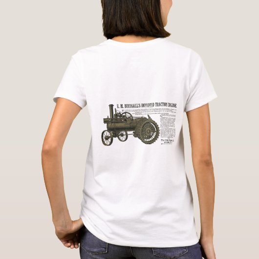 蒸気エンジン牽引エンジンファームトラクタファーム Tシャツ (裏面)