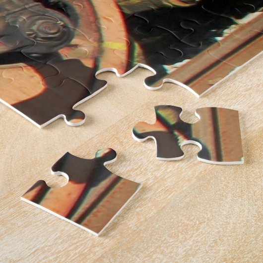 蒸気カスタム列車の車輪とピストンを閉じる。 ジグソーパズル (側面)