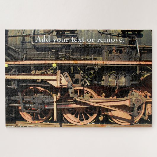 蒸気カスタム列車の車輪とピストンを閉じる。 ジグソーパズル (横)