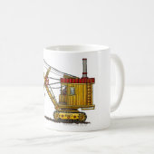 蒸気シャベルの坑夫の建築のマグ コーヒーマグカップ (正面右)