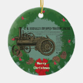 蒸気トラクションエンジン1889バーゼルの蒸気エンジン セラミックオーナメント (正面)