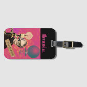 蒸気パンクの女性先駆者ポップアートビーチ ラゲッジタグ (正面横)