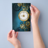 蒸気パンクターコイズの背景（歯車付き） チラシ (ハンドル)